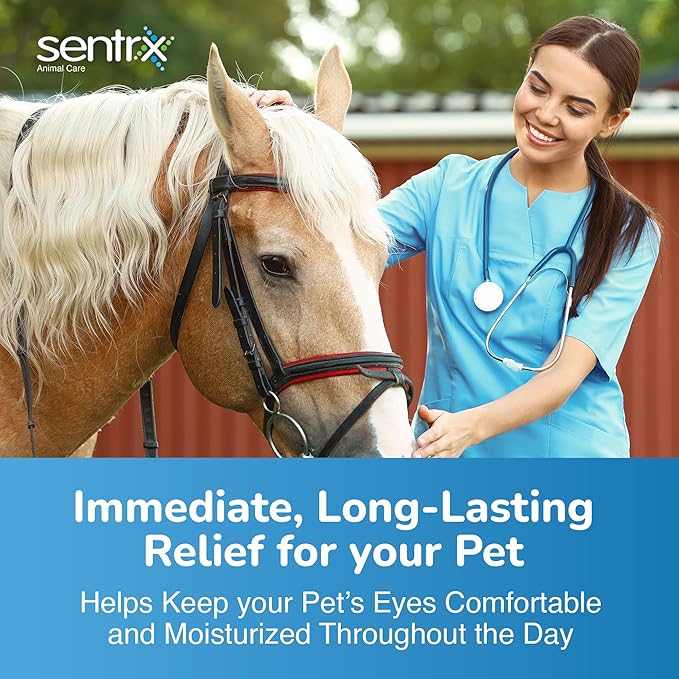 Sentrx - Eye Lube Pro Eye Drops for Dogs, Cats, and Horses, Hydrating Gel Eye Drops with Hyaluronic Acid and Carbomer Lubrication, for Dryness, Itching, and Irritation, 20g