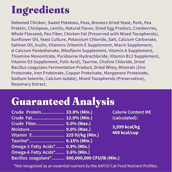 Halo Holistic Cage Free Chicken Cat Food, Grain Free Dry Cat Food, For Healthy Weight Support, Kibble for Indoor Cats, 6 lb Bag