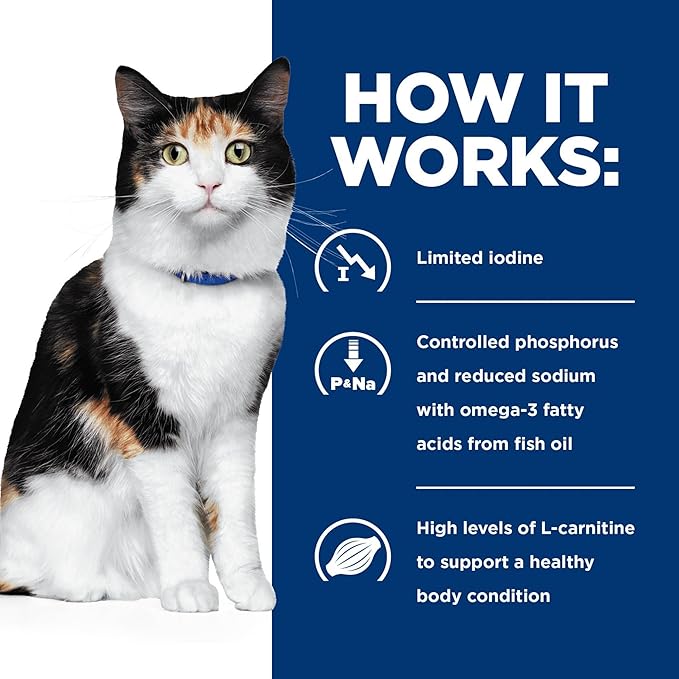 Hill's Prescription Diet y/d Thyroid Care Wet Cat Food, Chicken, 5.5 oz. Cans, 24-Pack