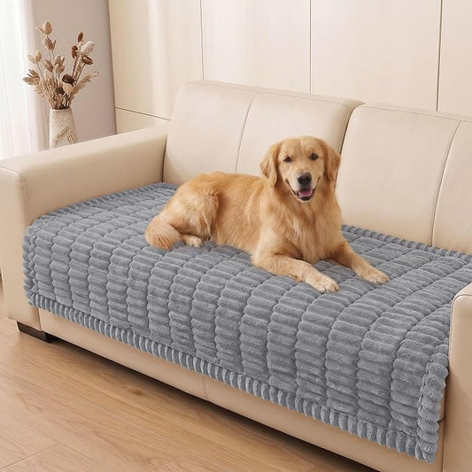 Smiry Couch Cover for Dogs, Non Slip Washable Sofa Protector for Pets, Soft Furniture Cover for Pet, Stylish Sofa Covers, Cozy Protect Against Fur, Dirt & Everyday Messes (Grey, 35.4" x 88")