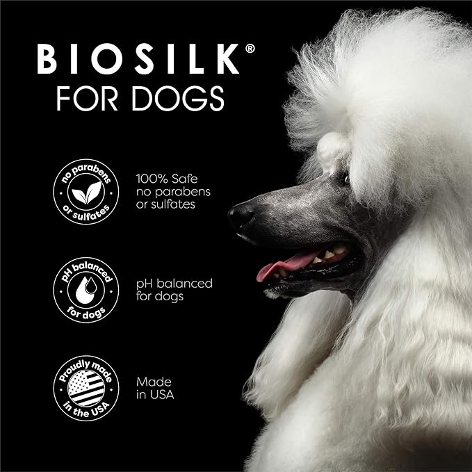BioSilk Silk Therapy Conditioning Detangling Spray for Dogs with Natural Coconut Oil, Leave-In Detangler and Conditioner, Dematting Grooming Spray, Sulfate Free, 7 Fl Oz