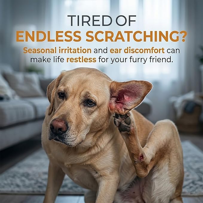 Yeast Infection Treatment for Dogs, Dog Ear Infection Treatment and Anti Yeast Drops, Natural Itch Relief for Skin and Ears, Natural Ingredients Gentle Daily Dogs & Cats Care, 2 Fl Oz