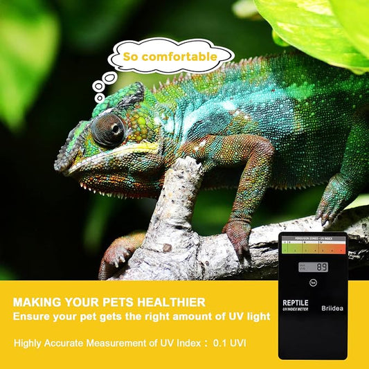 Reptile U/V Meter, Briidea U/V/B Index Meter, Measures 280-400nm with Range from 0-199.9 U/V Index, Make Sure Your Reptile & Amphibian Gets the Right Amount of U/V Light