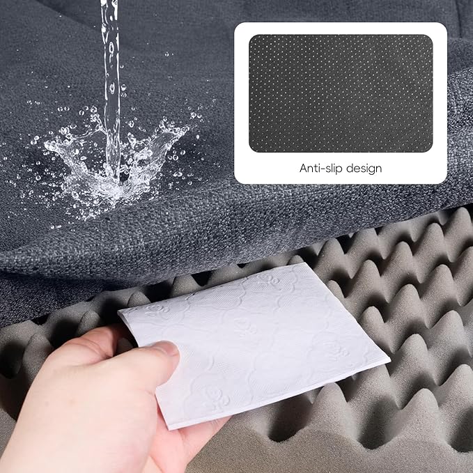 Sytopia 42 Inch Indestructible Orthopedic Sofa Dog Bed for Extra Large Dogs, Chew Proof Waterproof Foam Pet Couch Bed with Sides, Egg Crate Foam, Removable Washable Cover, Dark Grey