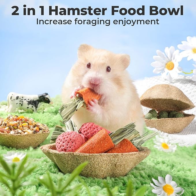 mini&moe Hamster Chew Toys for Teeth – Guinea Pig Chews Natural Edible Hamster Enrichment Toys Improve Dental Health Chinchilla Treats for Gerbils, Rat, Rabbit, Bunny
