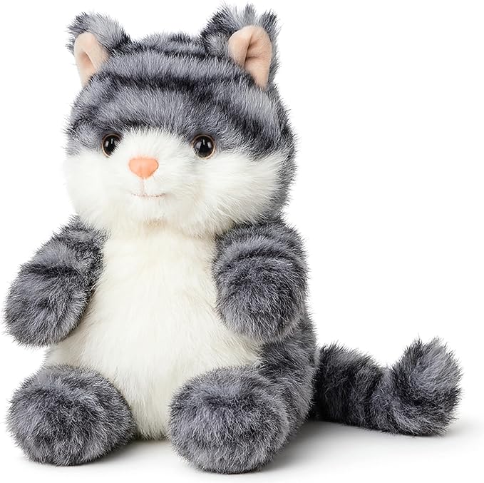 Cat Stuffed Animal Adorable Sitting Kitten Plush Soft Stress Relief Plush Toy Cute Birthday Gifts for Kids Adults,Gray