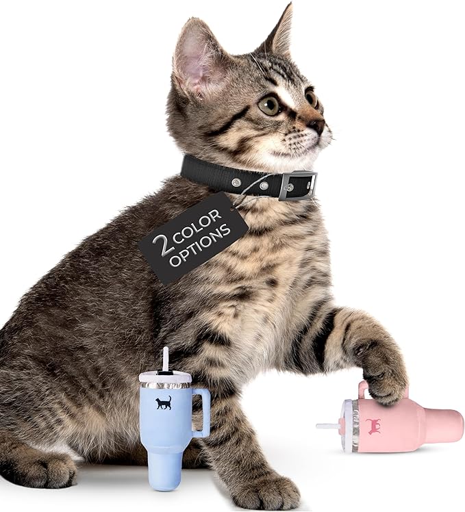 PUPROAR Kitty Cup Catnip Toy - Cute Cat Birthday Toy with Catnip & Crinkle, Funny Girly Kitten Gift (Pink Peach Dust)