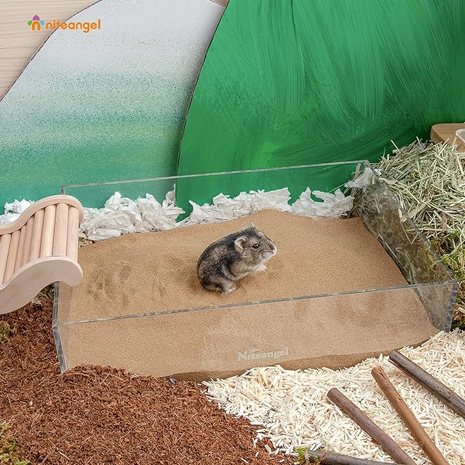 Niteangel Hamster Desert Bath Sand | No-Dust Bath or Potty Litter Sand for Hamster Chinchillas Gerbil Mice Degu or Other Small Pets
