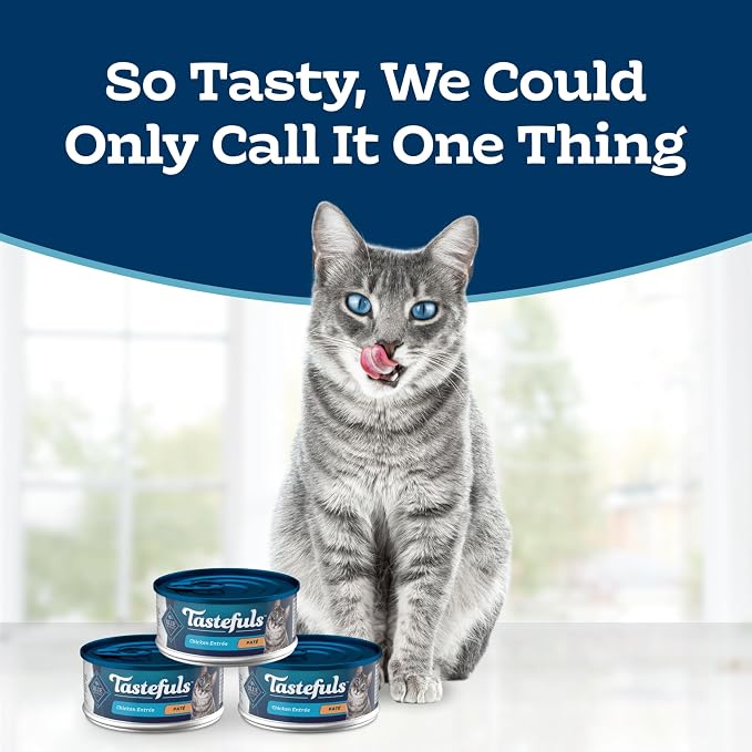 Blue Buffalo Tastefuls Turkey & Chicken Paté Wet Cat Food for Adult Cats, Real Turkey First, Made with Natural Ingredients Enhanced with Vitamins, Minerals & Other Nutrients, 5.5-oz. Cans (24 Count)