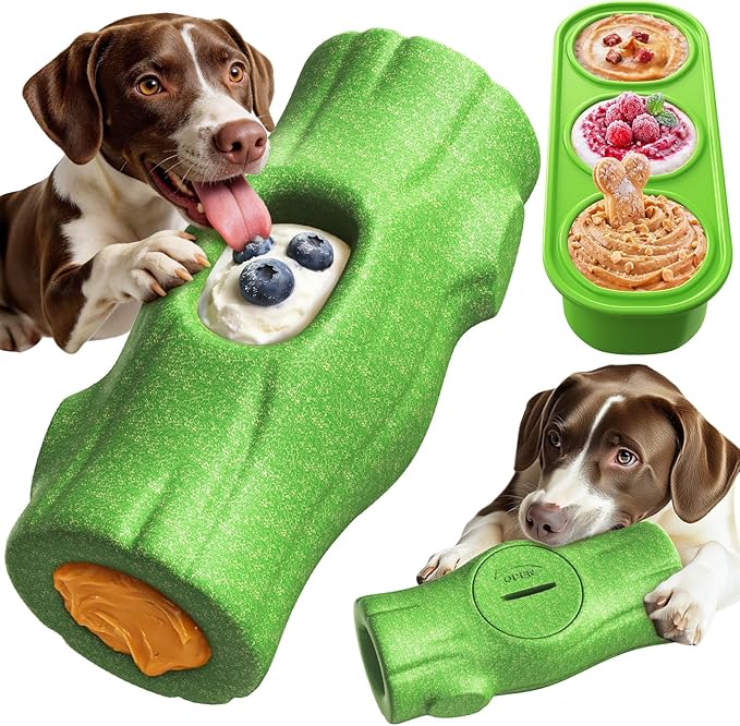 KADTC XL 3-in-1 Durable Frozen Treat Dog Toy, Stuffable Lick Toy & Indestructible Chew Bone for Aggressive Chewers, Long-Lasting Enrichment for Medium & Large Dogs