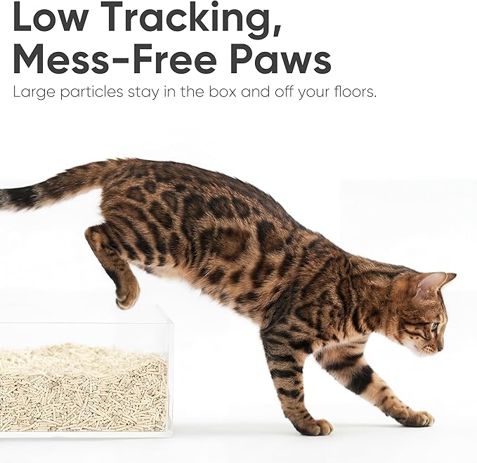 FUKUMARU Tofu Cat Litter - Natural Lightweight Unscented Cat Litter Pellets, Dust Free Quick Clumping, Effective Odor Control, Flushable, Low Tracking, 18 LBS (3 Packs)