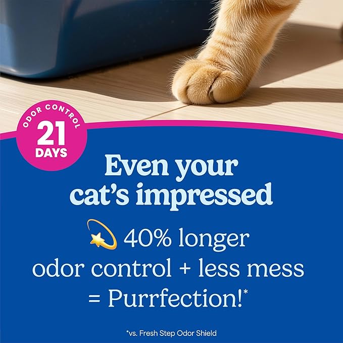 Fresh Step Clean Paws Multi Cat Clumping Litter with Febreze Freshness, 22 lb (Package May Vary)