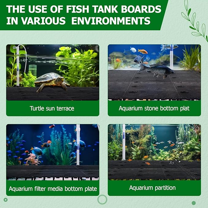 Sieral Undergravel Aquarium Filter for 15-20 Gallon Tanks, 8 Pcs 5.7'' x 5.7'' Plates, Under Gravel System for Clean Water, with 2 Uplift Tube and 1 Filter Cotton, for Fish Tank Fresh and Saltwater