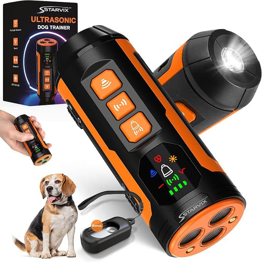 2026 Upgraded Anti Barking Device for Dogs, Ultrasonic Dog Bark Deterrent, Dog Bark Deterrent Devices, Best Anti-Barking Device, 4 Modes & LED Flashlight & LCD Screen Portable Indoor & Outdoor
