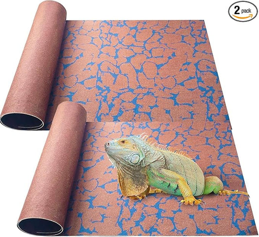 BNOSDM 2 PCS Reptile Carpet Mat Terrarium Liner Bedding Reptile Cage Mat Supplies for Tortoise Lizard Leopard Gecko Snake Chameleon 19.7" x 11.8"