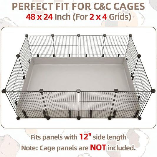 Guinea Pig Cage Liner for 48" x 24" Habitat, 600D Oxford Bottom Tarp with 4" Raised Sides, Washable Cage Base for Guinea Pigs, Rabbits and Small Animals