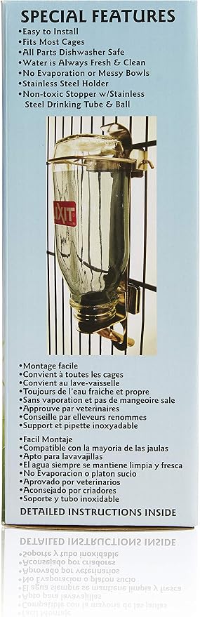 Lixit Pet Glass Water Bottle, 32-Ounce