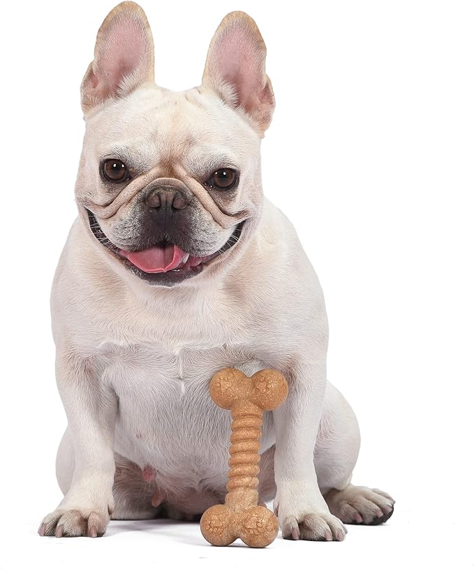 Arm & Hammer for Pets Barkies Classic Bone Compressed Wood Collection, 5 Inch Peanut Butter Flavored Chew Toy for Dogs, Faux Stick, Splinter-Free, Safer Alternative for Small Dogs
