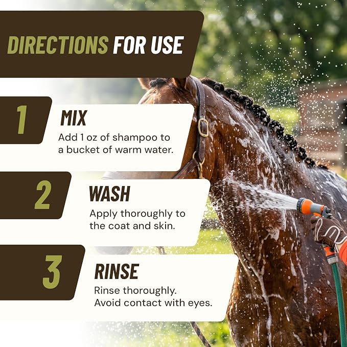 Saratoga Veterinary Product Antifungal Shampoo for Horses - Antibacterial Horse Shampoo and Conditioner - Effective Antifungal Horse Shampoo - Professional Quality Equine Care (1 Gallon)