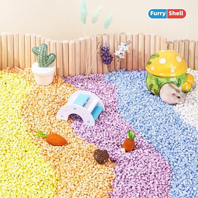 Natural Paper Pellet Bedding for Small Animals - Super Absorbent Odor Control Rabbit Litter, Hamster Bedding, Guinea Pig Cage Liners, Dust-Free(2.2lb) (Orange)