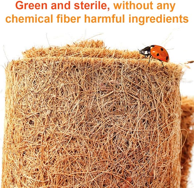 1 Pcs Reptile Carpet - 15.7" x 39.4" Natural Coconut Fiber Mat for Tortoise Bedding, Pet Terrarium Liner for Lizard, Turtle, Snake, Bearded Dragon, Gecko