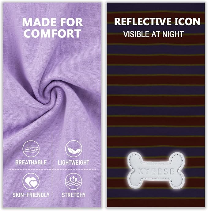 KYEESE 2Pack Dog Shirt, Soft Striped Dogs T Shirts, Lightweight Pet Tank Top, Sleeveless Dog Shirt for Small Dogs, Stretchy Comfortable Pet Vest, Purple+Orange Striped, XL