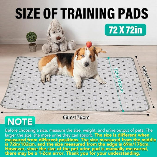 FURWEY 1 Pack Extra Large 72"X72" Washable Pee Pads for Dogs Super Absorbent Dog Training Pads Non-Slip Waterproof Pet Training Pads Mats Whelping Pads for Dogs Cats Puppy