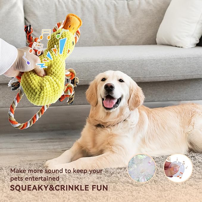 YZHDUXIU Tug of War Dog Toy, Squeaky Dog Toys Interactive Duck Puppy Toys to Keep Them Busy
