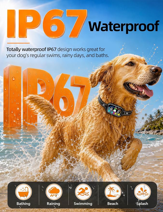 2 in 1 Dog Bark and Shock Collar, 4500FT Bark and Training Collar with Remote, 3 Modes (Beep/Vibration/Safe Shock), IP67 Waterproof, Anti Bark Collar for Small Medium Large Dog (5-120Lbs)
