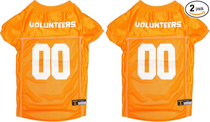 Pets First NCAA College Tennessee Volunteers Mesh Jersey for Dogs & Cats, Size XX-Large, Licensed Dog Jersey with Your Favorite Football/Basketball College Team (Pack of 2)