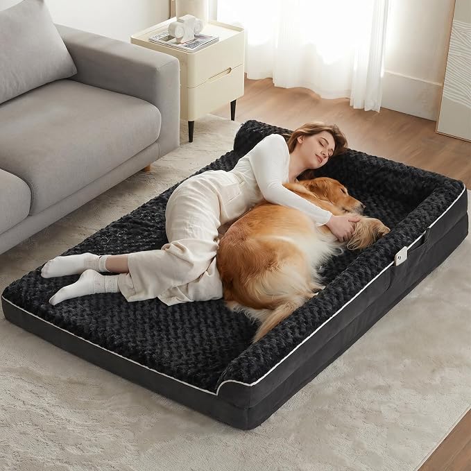 BFPETHOME Orthopedic Dog Bed for Extra Large Dogs-Big Waterproof Sofa Dog Bed with Removable Washable Cover, Large Pet Bed with Waterproof Lining and Nonskid Bottom,Pet Bed for Large Dogs