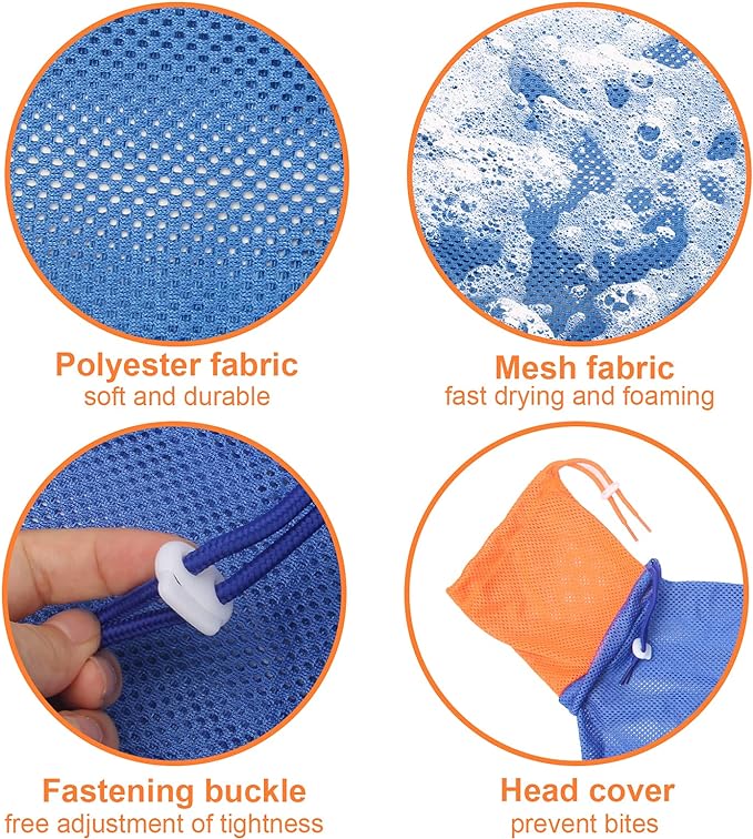 Cat Bathing Bag, Catcan Anti Scratch Cat Washing Bag Breathable Mesh Adjustable Grooming Shower Bags for Nail Trimming