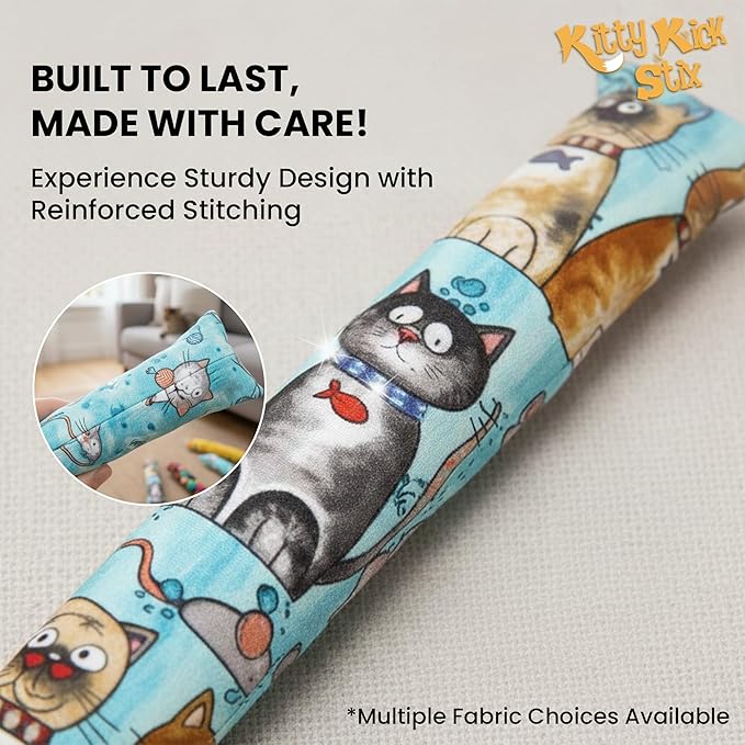 Kitty Kick Stix Set of 2 (11") - Durable Kicker Cat Toy - Catnip Kicker for Cats & Kittens - Interactive Toys for Cats - Cat Kick Stick - 100% Potent Organic Catnip for Indoor Cats