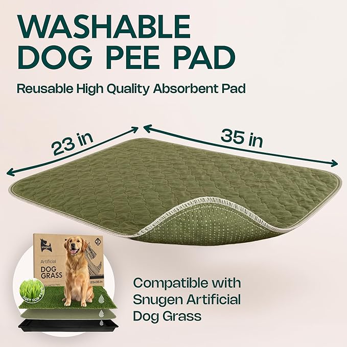 Washable Pee Pads for Dogs 23x35 – Reusable Puppy Pads for Pee Potty Training & Indoor Dog Potty – Nonslip & Large Waterproof Pet Mat, Whelping Pad