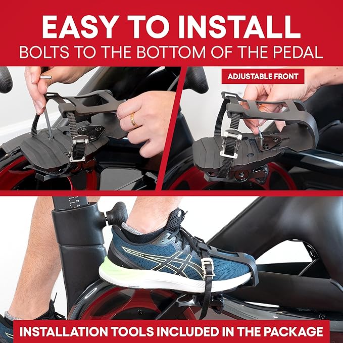Peloton in Sneakers - Dual Function Toe Cages for Peloton Bike & Bike+ - Converts Pedals - Pedals for Regular Shoes or Peloton Shoes - Fits All Peloton Bikes
