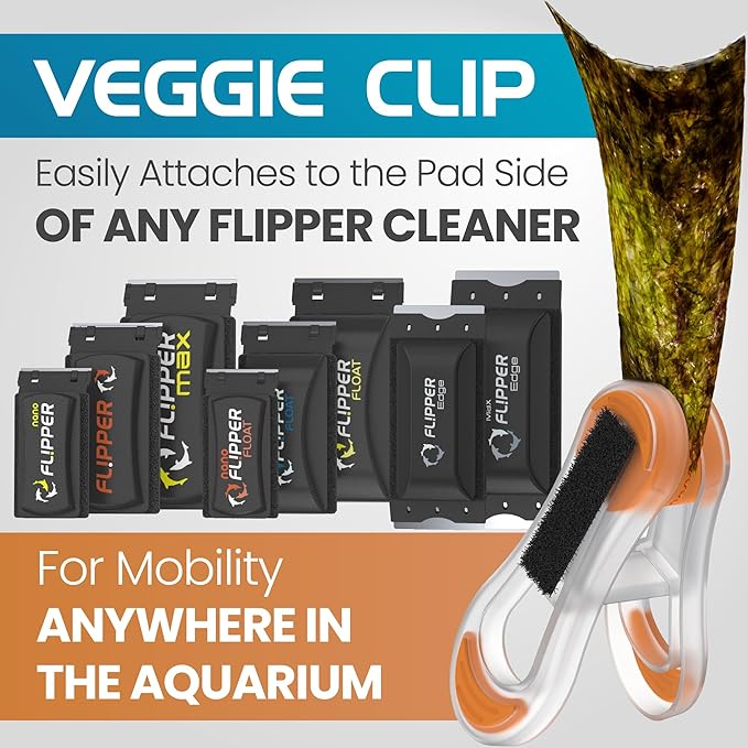 Flipper Feeder - Aquarium Cleaner Fish Food Feeding Clip Kit Fish Tank Accessories for Nano, Standard & Max Aquarium Cleaning Tools Glass Cleaner
