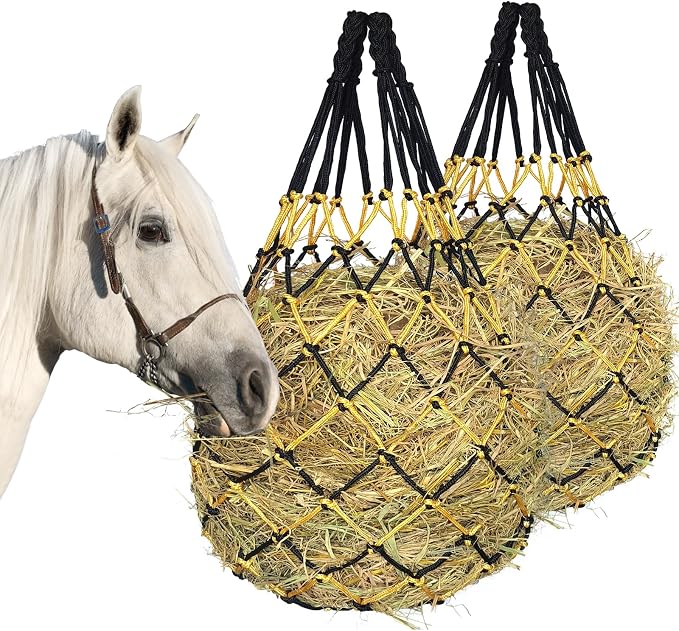 Hay Net for Horses,Slow Feed Hay Bag for Horses Goat Sheep,Hanging Hay Feeder Bag for Horses Stable Stall Paddock Rest Toy