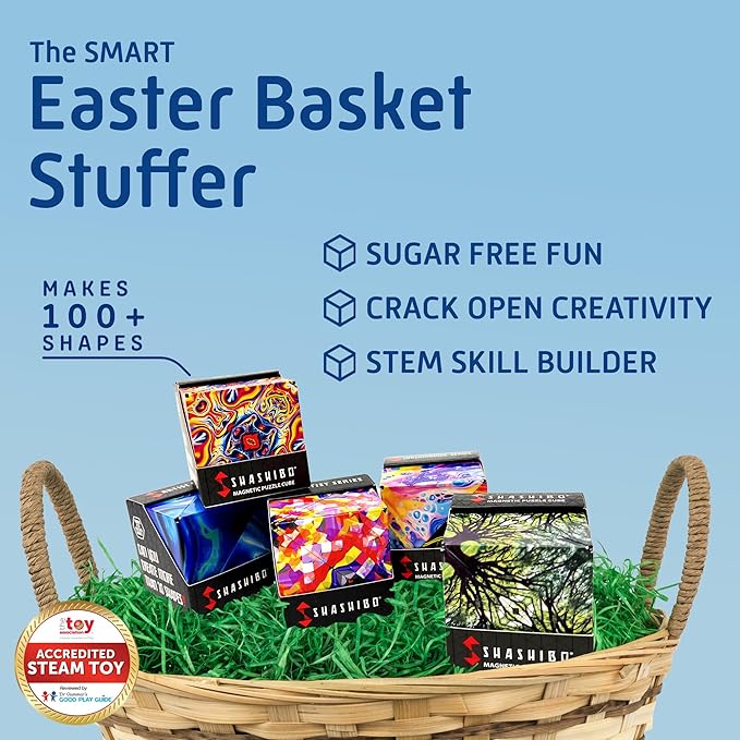 Shashibo Shape Shifting Box - Award-Winning STEM Fidget Toy with Ultra Strong Magnets - Puzzle Cube Transforms Into 100+ Shapes, Perfect Sensory Gift for Kids, Teens, and Adults (Cosmic Surfer)