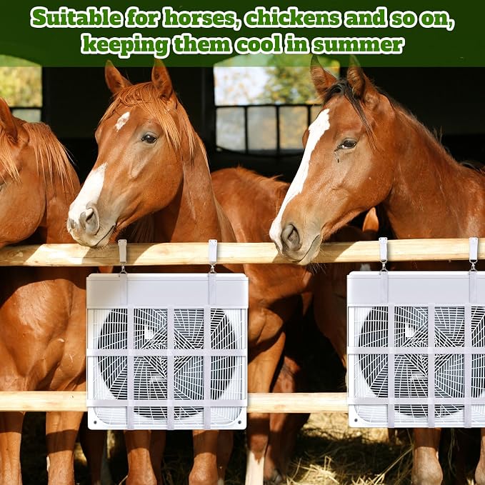 Tessco for you 2 Pcs Box Fan Holder Horse Stall Classic Fan Bag Hanging Web Holder Nylon Box Hay Bag Horse Accessories (White)