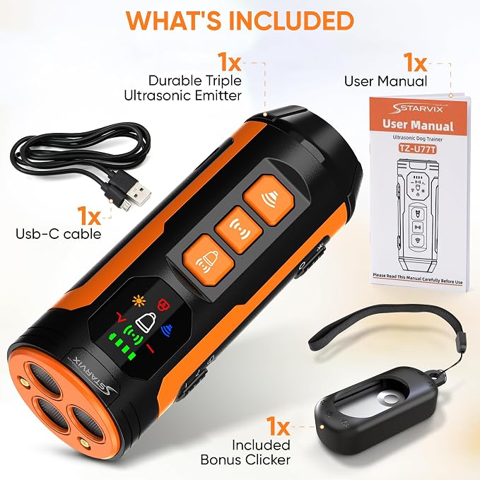 2026 Upgraded Anti Barking Device for Dogs, Ultrasonic Dog Bark Deterrent, Dog Bark Deterrent Devices, Best Anti-Barking Device, 4 Modes & LED Flashlight & LCD Screen Portable Indoor & Outdoor