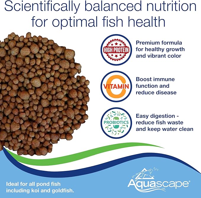 Aquascape Premium Staple Fish Food Pellets for Medium to Large Pond Fish, Large Pellet, 11 Pounds / 5 kg, 81049