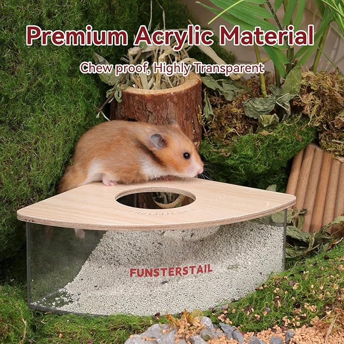 Hamster Sand Bath Container for Small Pets (Fan-Shaped)