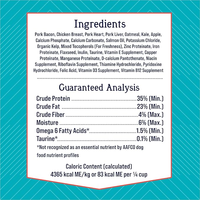 Stewart Freeze Dried Dog Food Topper, PuffTops, Bacon, Chicken, Apple & Kale, 3.5 Ounce Resealable Pouch, Flavor Enhancing Meal Topper or Dog Treat, Made in USA