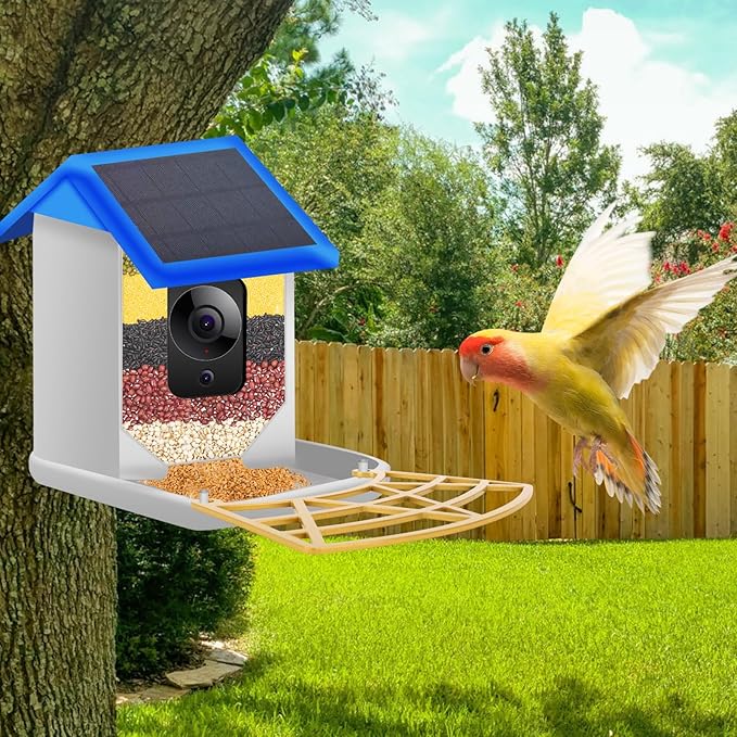 Bird Perch Extender for Smart Feeders, 18.5x10cm/7.28x3.9in Durable Fan Shaped Metal Perch Extender Accessories with Screws Attracts More Birds & Improves Camera View