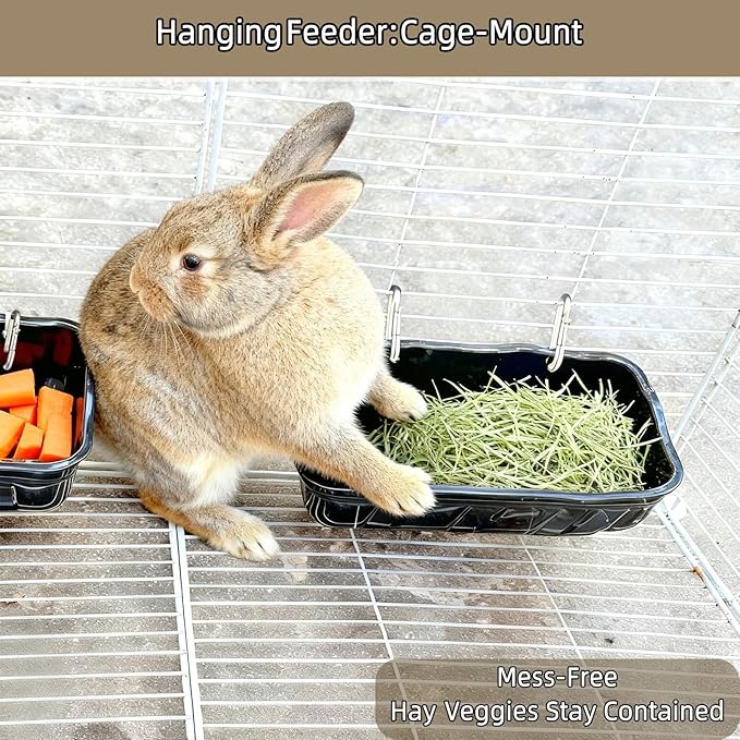 Hanging Chicken Feeders,Duck Feeder Waterer,Small Feed Trough 1.3 Quart 2 Pack,Hanging Fence Feed Trough for Poultry,Blue