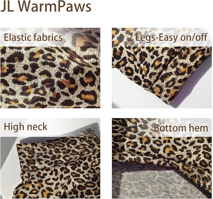 Sphynx Cat Sweater Leopard Hairless Cat Clothes Sweater Shirt Soft Warm Long Sleeves Pullover Pet Clothes Pajamas Dog Cloth for Small Dogs Jumpsuit Pet Sweaters (Leopard, XX-Large)