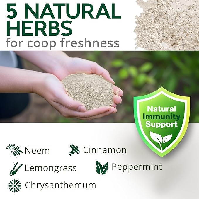 Buff Clucks Dust Bath Herb Blend for Chickens - Keep Feathers Clean & Healthy - Food Grade, Natural Nesting Box Herbs for Bedding, Coop Floor, USA (12 oz)