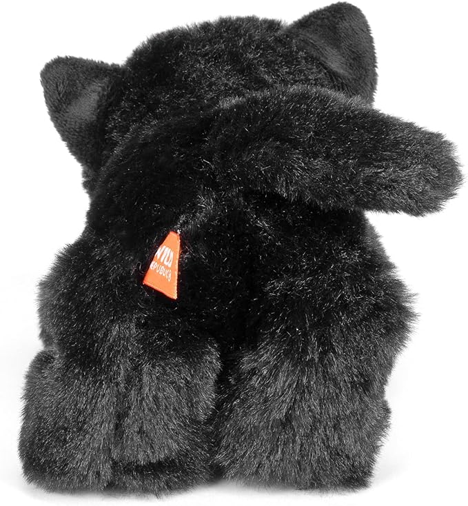 Wild Republic Black Cat Stuffed Animal, Plush Toy, Gifts for Kids, Hug'Ems 7 Inches