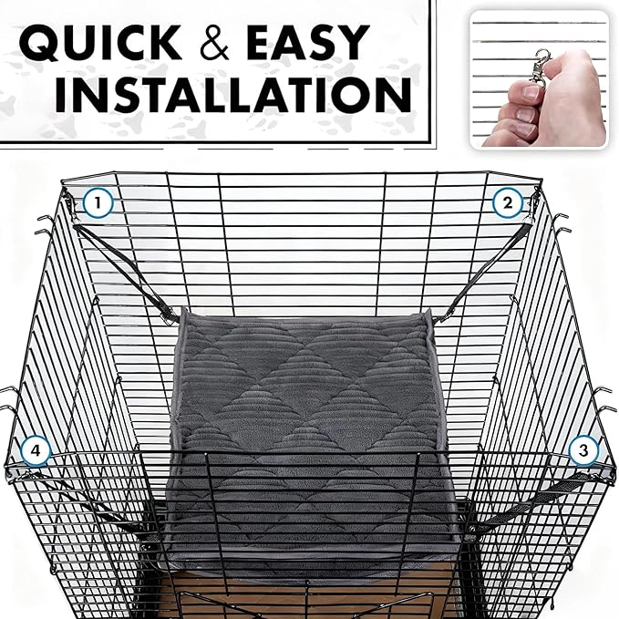 Large Ferret Hammock - Soft Fleece Hanging Bed for Play and Sleep, Warm & Cozy for Small Pets Like Sugar Gliders，Chinchillas, Rats, Hamsters
