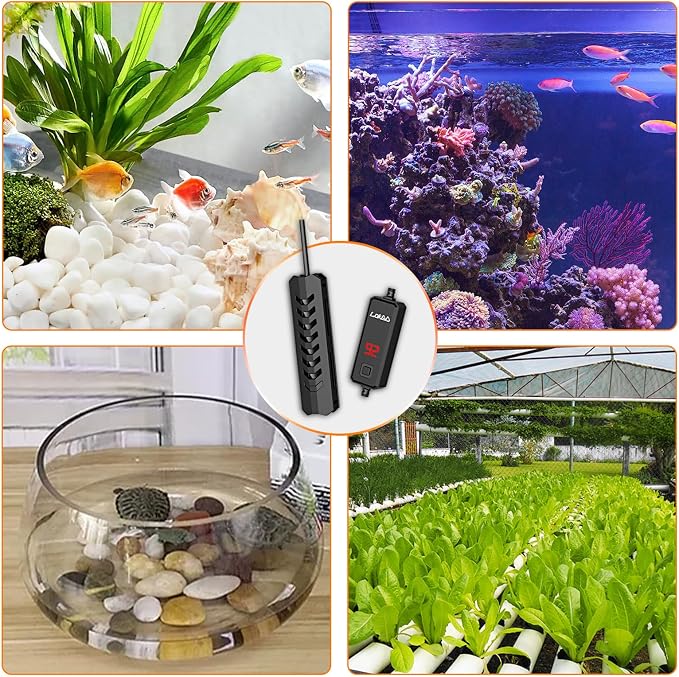 Upgraded 100W Intelligent Aquarium Heater,59°F-93°F Submersible Fish Tank Heater with Intelligent Digital Display Controller and Auto Power Off for 8-26 Gallon Freshwater Saltwater Fish Tanks